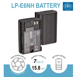 BM Premium 2 Pack of LP-E6NH High Capacity Batteries and Battery Charger for Canon EOS R EOS R5 EOS R6 EOS R6 II EOS R7 EOS 90D EOS 60D EOS 70D EOS 80D EOS 5D IV EOS 6D II EOS 7D EOS 7D Mark II Camera