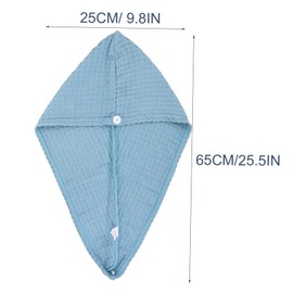 BIUDECO 2pcs Microfiber Hair Drying Towel Wraps Fast-Drying Hair Turbans Comfortable Shower Towels Button for Daily Use for Bathing and