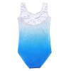 DAXIANG Sleeveless Leotard Dance Unitards Shiny Blue (7-8 yrs)