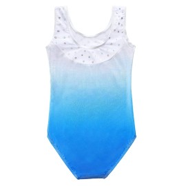 DAXIANG Sleeveless Leotard Dance Unitards Shiny Blue (7-8 yrs)