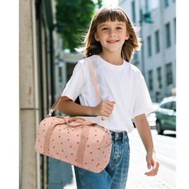 LOIDOU Sports Bag, Travel Bag, Women's Fitness Bag with Large Shoe Compartment, Wet Compartment, Sports Travel Bag, Training Bag, Women for Women, Travel, Gym, Yoga, pink strawberry, Modernity