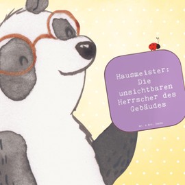 Mr. & Mrs. Panda Holz Untersetzer Spruch Hausmeister Macht - Geschenk, Berufsliebe, Korkuntersetzer, Untersetzer Design, Reparaturen,