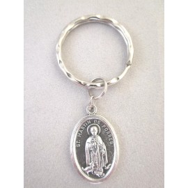 St Martin de Porres w/ Dog and Cat Medal Italy Key Ring