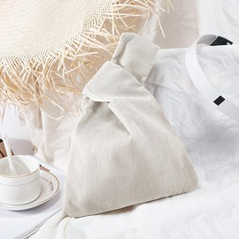 Anopo Women's Knotted Bag Small Handbags Cute Aesthetic Purse Wrist Bag Fashion Tote Bag, beige