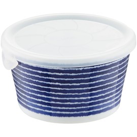 Hasamiyaki 32573 Indigo Aidama Small Bowl 4.3 inches (11 cm) with Lid, Non-Wrap, Indigo Dyed Komasuji