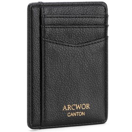 ARCWOR Slim Wallet Minimalist Front Pocket RFID Blocking Men and Women Leather Wallets