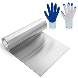 Qimoo Aluminum Flashing Roll, 0.3 mm / 28 Gauge Metal Sheet, 12 in x 10 ft Aluminum Roof Panels for Roof Flashing, Sealing Windows Doors, Stains Moss and Mildew Prevention, DIY Craft