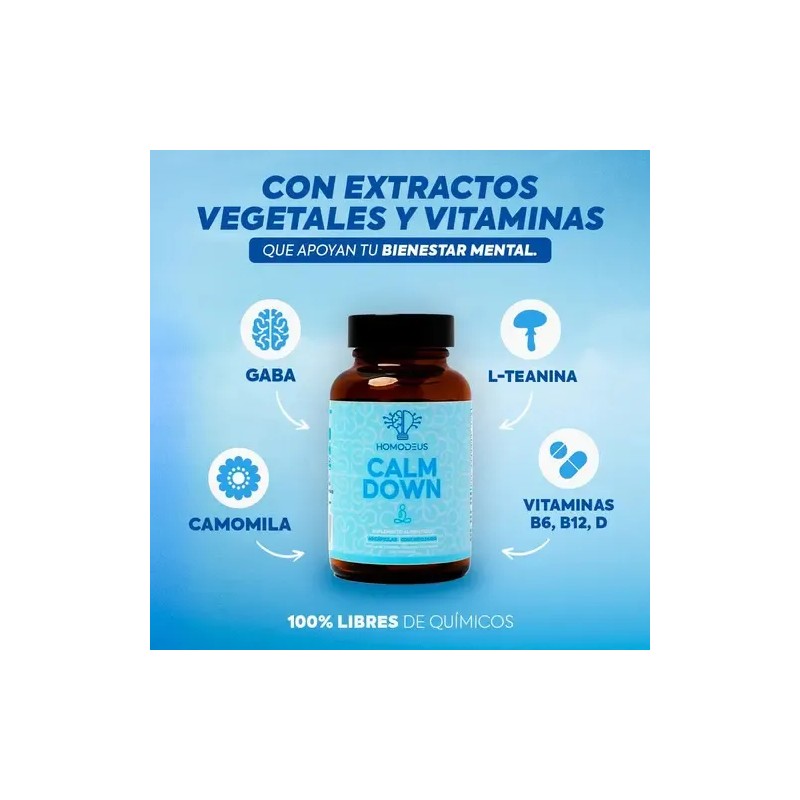 Nootropico Contra Ansiedad Con Gaba, Camomila 60cap Homodeus