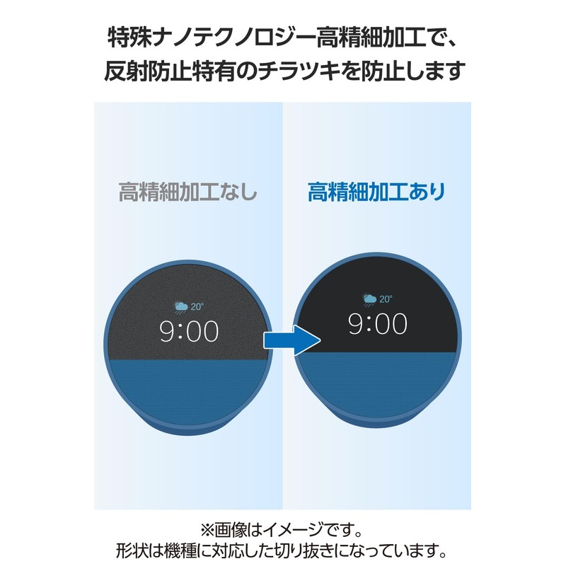 Elecom AISWESP1FLFTHDW [echo spot 2024 Release] Protective Film, High Definition,