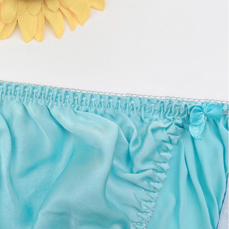 Farlenoyar Ropa interior de playa para mujer, 100% seda, suave,