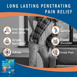 MQ Pain Relief Patches 60PCS, Herbal Arthritis Pain Patches, Heat Patches for Back Knee Neck Shoulder Pain, Warming Herbal Plaster for Joint Ache