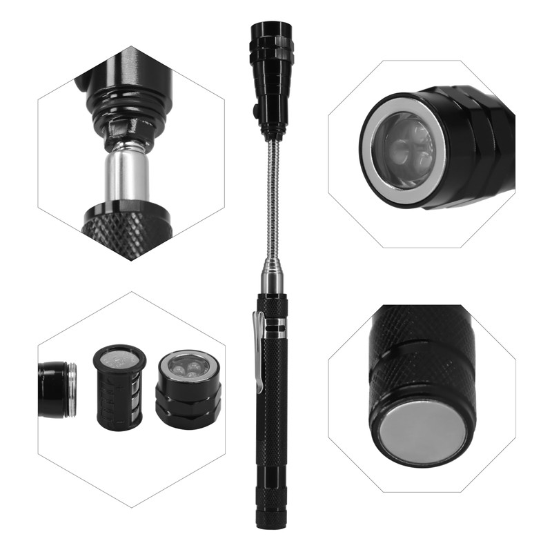 Enbar Magnetic Telescopic Elastic Neck Picking Tools, Portable Expandable Magnetic