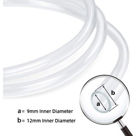 9mm ID x 12mm OD - 5m Length PVC Clear Hose Vinyl Tubing, Food Grade Plastic Flexible Tube Pipe for Transfer Water Oil air