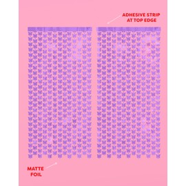 xo, Fetti Purple Butterfly Foil Curtain - Set of 2 | Bachelorette Party, Pastel Garden Birthday Decorations, Bridal Shower, Baby Shower, Fun Photo Booth