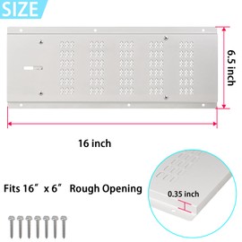 Foundation Vent Crawl Space Vent Cover for Foundation Garage Attic Soffit Home Improvement,Fits 16"x6" Rough Opening,Outdoor Crawl Space Air Wall Vent with Damper&Screen to Reduce Moisture,White,6PCS