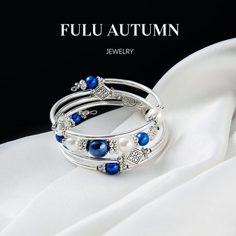 Pulsera de cuentas para mujer, pulsera de plata para mujer,