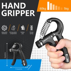 LURNODY Handtrainer Unterarmtrainer Set 5 Artike Fingertrainer Griffkraft Trainer Set Unterarmtrainer Griffkraft Trainer Set Verstellbarer Grip Trainer Unterarmtrainer Finger für Handtherapie