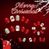 Christmas Press on Nails Short Square Fake Nails Santa False