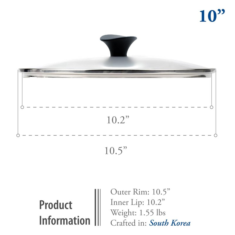 TeChef Cookware Tempered Glass Lid, Made in Korea (10-Inch) (26cm)