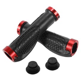 BULLSPANN 1 Set Bicycle Handlebar Grips, Non-Slip Ergonomic Structure Bicycle Grips, Double Lock-On Handlebar Grips for E-Bike, Trekking, Bike, Mountain Bike, Red