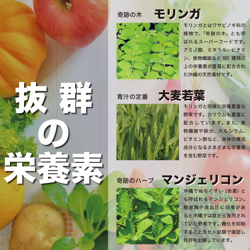 本然農園 モリンガ青汁 RESCUE 健康青汁 粉末 マンジェリコン 自然派 ナチュナル 大麦若葉 食物繊維
