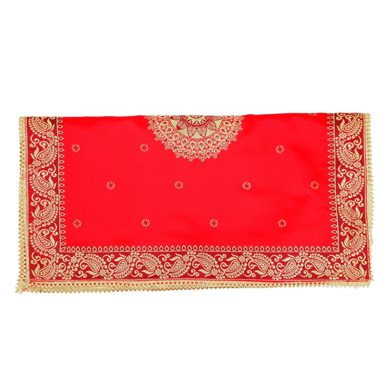 Decorative Mat Aasan Pooja Cloth Aasan Artificial Silk Pooja Cloth