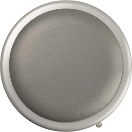 Pemberly Row 24" Vinyl Padded Steel Metal Heavy Duty Stool in Gray