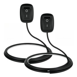 Car Switch Buttons, Set of 2, DIY Ship Type Buttons, 23.6 inches (60 cm), Auto Refurbishment, OFF/ON DC, 12V, 10A, Easy to Use, Double Sided Tape Included