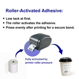 Sticky Thermal Receipt Paper 3 1/8" x 170' | 6 Rolls Linerless Wrinkle-Free Adhesive | For TOAST POS, Epson TM-L90 Sticky Label Paper, Kitchen Order, Delivery & Shipping Labels | Residue-Free