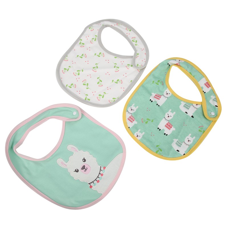 3Pcs Insular Baby Cotton Bibs Cotton Cartoon Print Pattern Eating