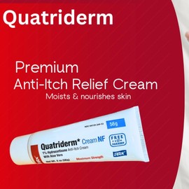 Quatriderm 1% Hydrocortisone Cream – Maximum Strength Anti-Itch Treatment, 2oz Tube, Relieves Skin Allergies, Rashes, Irritation & Redness