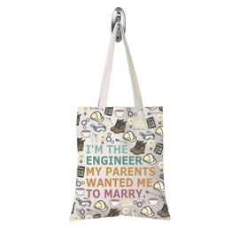 TSOTMO Female Engineer Gift I'm The Engineer My Parents Wanted Me To Marry Tote Bag Engineering Gifts for Sister (Engineer My tote CA)