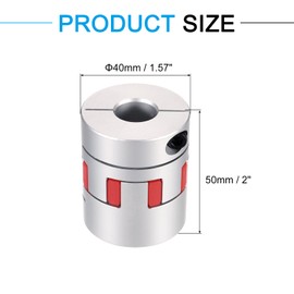 MECCANIXITY Aluminum Shaft Coupling Shaft Coupler 17mm to 20mm Flexible Spider Coupling L50mm x D40mm Coupler Jaw Spider Shaft Joint Connector for 3D Printers DIY CNC Router Milling Machine