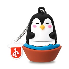 BORLTER CLAMP 64GB USB Flash Drive Cute Penguin Shape Memory Stick Novelty USB Thumb Drive Pendrive Gift for External Data Storage