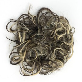 IMISSU Large Size Hairpiece Curly Messy Hair Bun Wrap Scrunchies Elastic Hair Band Donut Updo Chignon Hair Extension Piece for Women Girl (Brown Mix Blonde)