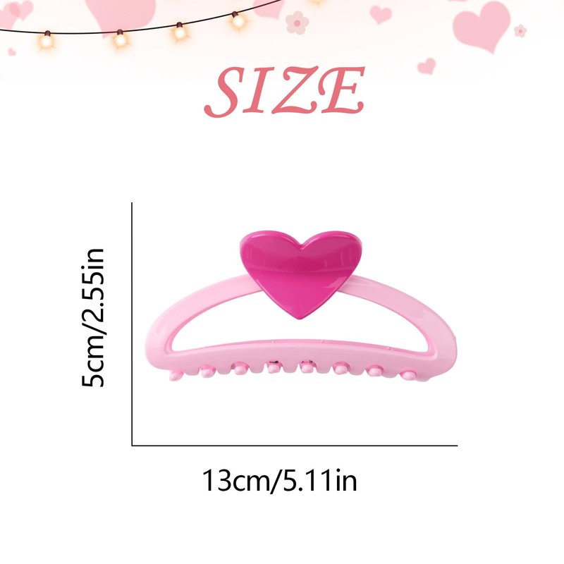 Valentine’s Day Love-Shaped Hair Clips for Women Heart Hair Claw