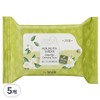 The Saem Healing Tea Garden Green Tea Cleansing Tissue, 20 sheets, 5 pcs / 더샘 힐링 티 가든 그린티 클렌징 티슈, 20매입, 5개