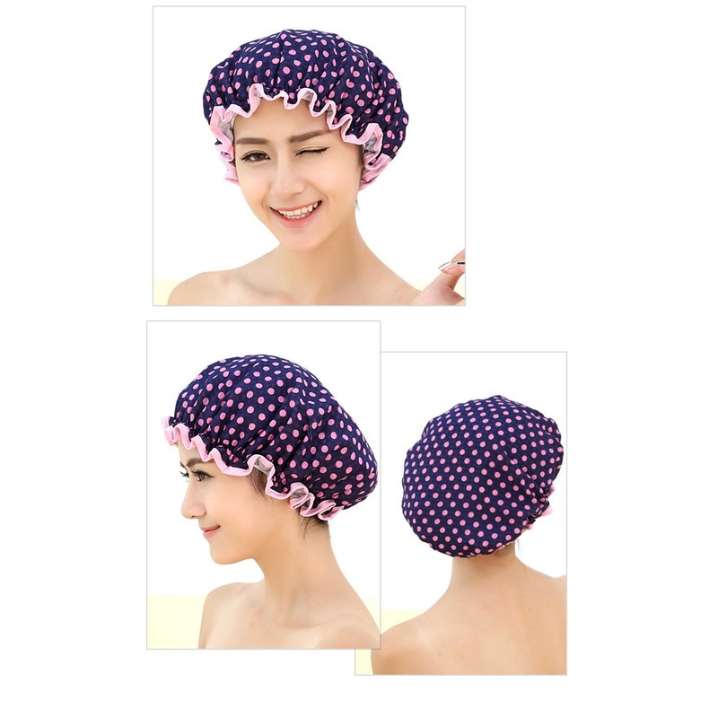 KissDate 3 Packs Double layer Shower Cap Waterproof Elastic Bath