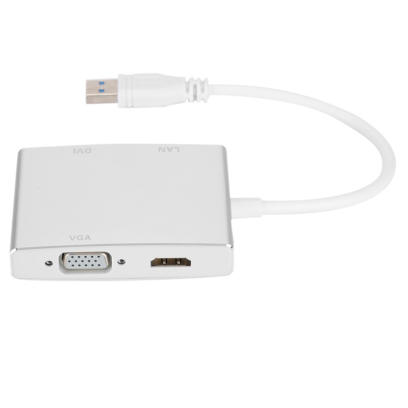 4 in 1 USB3.0 Adapter to VGA DVI HDMI LAN