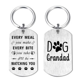 EE&YU Dog Grandad Gifts - Best Dog Lover Pet Grandfather Birthday Fathers Day Keyring for Men