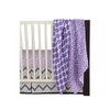Bacati - Ikat Muslin 2 Pc Security Blankets (Grey/Purple)
