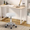 LSSBOUGHT Round Rolling Stool with Wheels Salon Stool PU Leather
