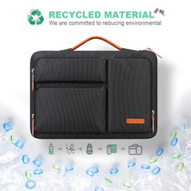 Lacdo 360° Protective Laptop Sleeve Case for MacBook Air/Pro, 13-13.3 inch Notebook, 14 inch New MacBook Pro M3 Pro Max / M3 / M2 / M1 Pro Max A2992 A2918 A2779 A2442 2023-2021 Computer Bag, Black