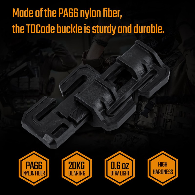 TACTICAL_GEEK TGCodeG5 Quick-Release Buckles: No-Sew, 2 Pack Durable PA66 Nylon