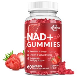 Gomitas de suplemento NAD+, suplemento de reveratrol NAD para mujeres y hombres, ribósido de nicotinamida con TMG, ALA, PQQ, CoQ10, quercetina para an