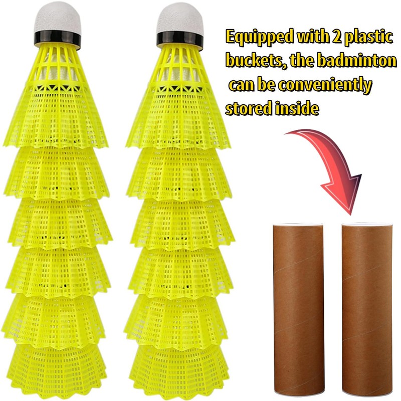 Paifeancodill Badminton Shuttlecocks Birdies, 12 Pcs Nylon Badminton Birdies, Feather
