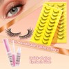 GEMERRY False Eyelashes 3D with Glue 10 Pairs Cat Eye