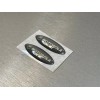 Motorola Sandblast Silver Metallic Crystal Dome Nameplate Badge, OEM, Set