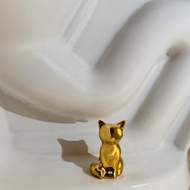 2Pcs Toilet Bolt Caps Golden Ceramic Lovely Cat,Animal Shape Toilet Bolt Covers Replacement Bathroom Decor Avoid Rusting Toilet Bowl Bolt covers -Gold Color