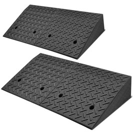 CAAP DRIVEN 2pcs 6.3 in. Rise 38.5" L x 19.6" W Heavy-Duty Rubber Arrow Curb Ramps, Bridge Ramp for Driveway, Wheelchair, Cars CAAP-TOLS-LRAMP-385-AX2